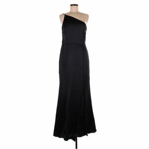 Amsale Black One-Shoulder Gown
